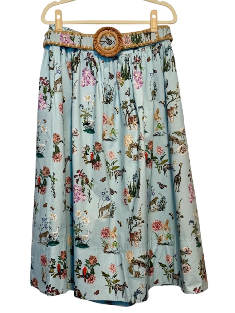 Antonio Melani Kip Bay Jungle Print with Belt Midi Skirt Size 14 - Picture 1 of 14